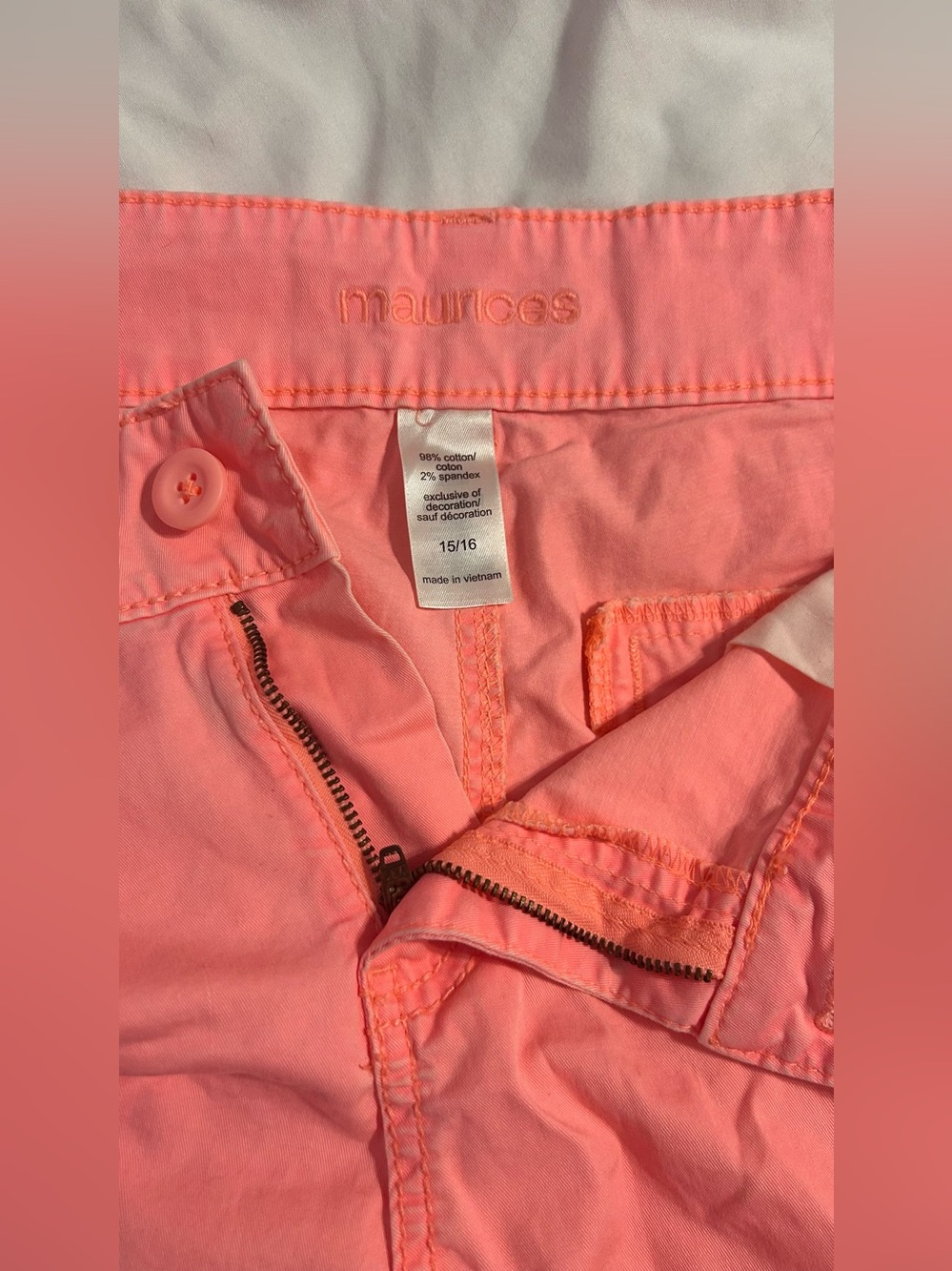 Maurices Coral Pink Cotton-Blend Shorts